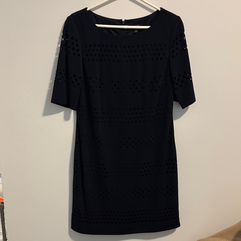Tahari Elegant Eyelet Mini Dress
